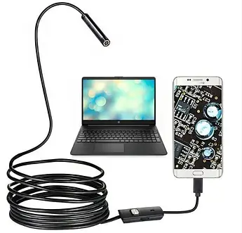 Ендоскоп / Камера 7 мм USB/Micro USB/Type-C жорсткий кабель 2м.