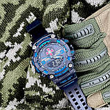 Тактичний багатофункціональний годинник Patriot 001 Black-Blue ЗСУ Tactic UA + Коробка Camo, фото 7