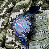 Тактичний багатофункціональний годинник Patriot 001 Black-Blue ЗСУ Tactic UA + Коробка Camo, фото 6