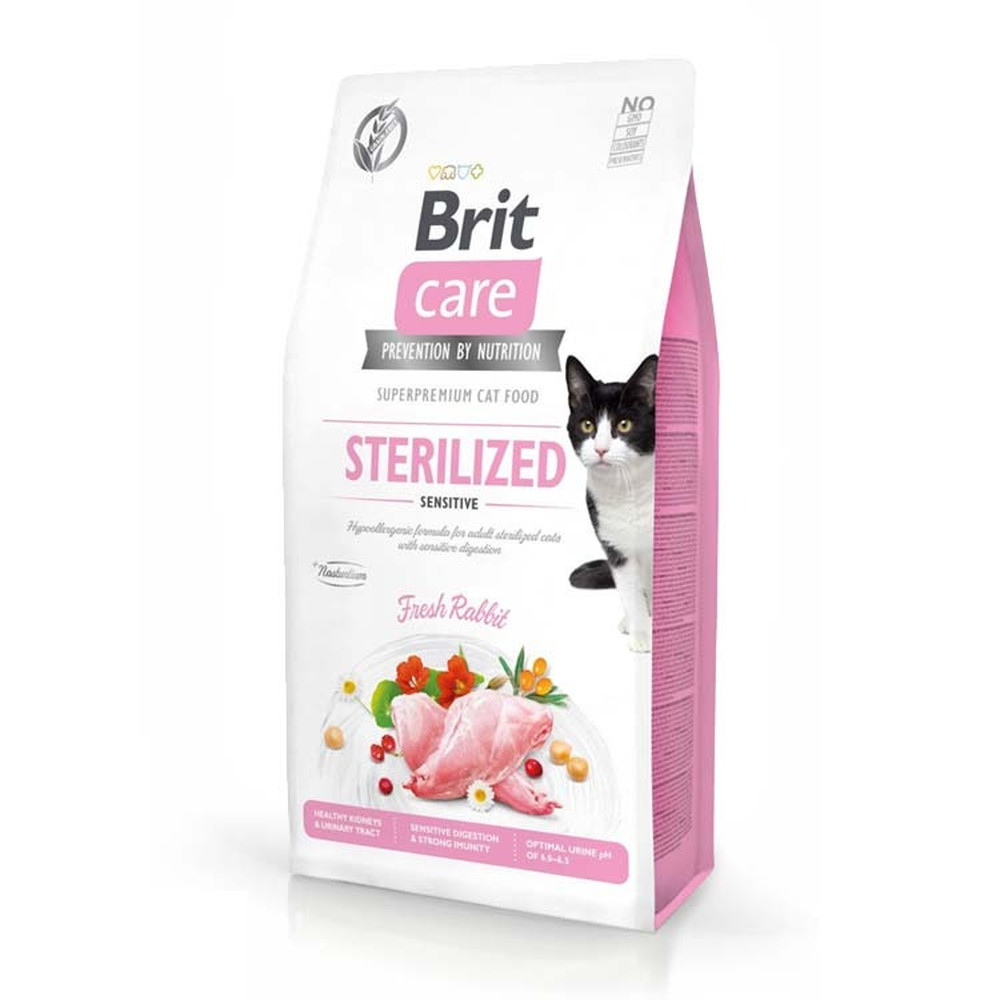 Brit Care Cat GF Sterilised Sensitive Rabbit для стерилізованих кішок із кроликом 400 г