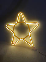 Светодиодная гирлянда-фигура "Звезда" прозрачная проволока 29 см х 29 см Magic Lights теплая белая