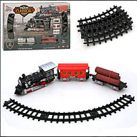 Игрушечная железная дорога, локомотив и 2 вагона на батарейках, в коробке