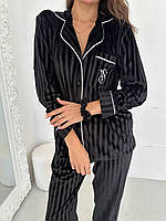 Женская пижама Victoria's Secret черного цвета ткань бархат размер S