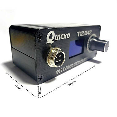 Паяльна станція QUICKO T12-942 MINI OLED на жалах Hakko T12 (5шт), фото 2