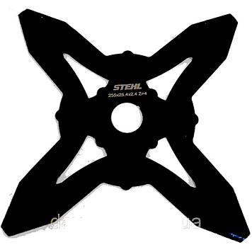 Ніж для бензокоси STEHL D250 d25.4 z4 полегшений (2-стороннє заточування) сталь 75Cr2 HRC42...44