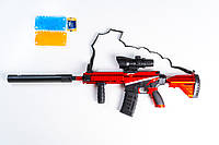 Іграшковий дитячий автомат M416 808f Red гель бластер на орбізах стріляє водяними кульками на акумуляторі