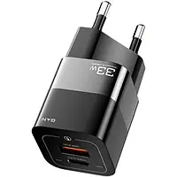 Адаптер питания для телефона Essager Square Brick GaN Travel Charger 33W Black (ECTCA-FZB01)