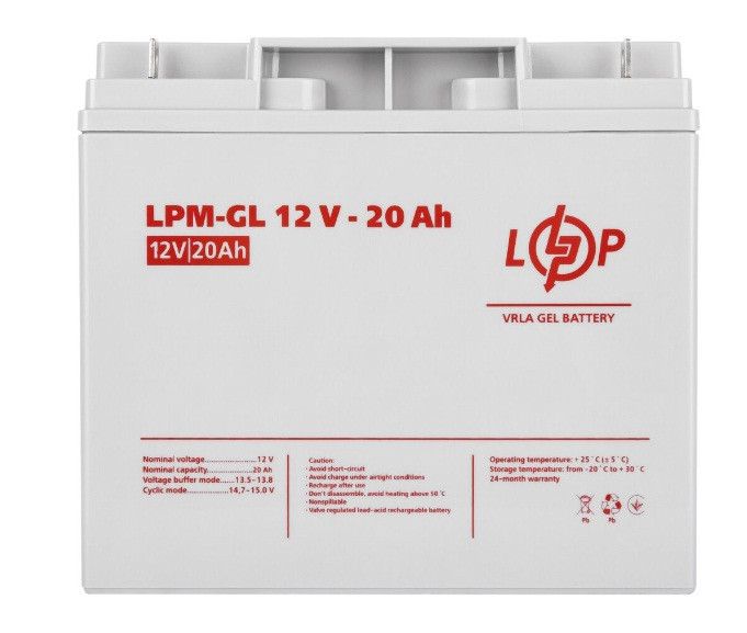 Аккумулятор гелевый LPM-GL 12V - 20 Ah - фото 4 - id-p1998529726