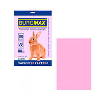 Бумага "BuroMAX" А4 80мг/м2 (20л) ВМ2721220-10 Pastel роз.