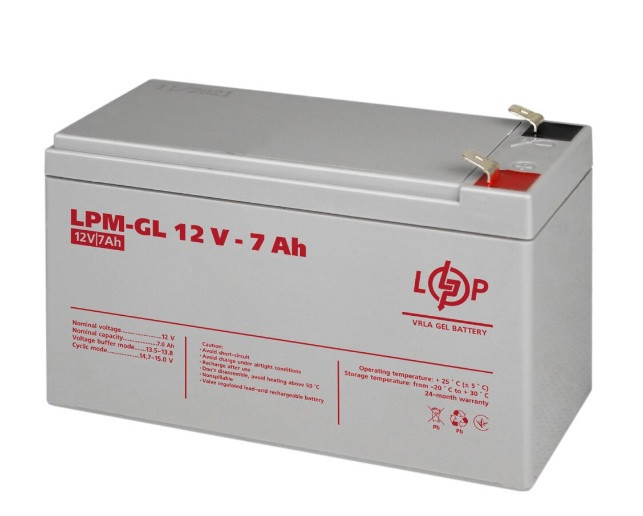 Аккумулятор гелевый LPM-GL 12V - 7 Ah - фото 1 - id-p1998545140