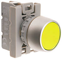 Кнопка втайне BSP Желтый 1 NO кольцо никелированное Spamel SP22-AKG-10/.