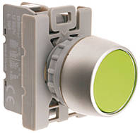 Кнопка втайне BSP Зеленый 1 NO кольцо никелированное Spamel SP22-AKZ-10/.