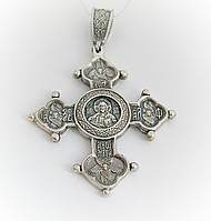 Крест серебряный "Господь Вседержитель" православный черненый