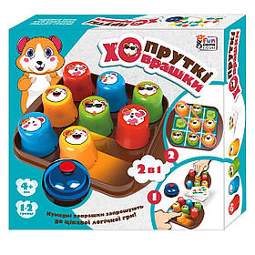 Гра настільна дитяча Пруткі ховрашки, "4FUN Game Club", дзвінок, 25 ігрових карток, ковпачки, наліпки, у кор 29*5,5*27см (79026)