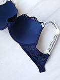 Бюстгальтер мереживний однотонний з пуш-апом Victoria's Secret Синій, фото 9