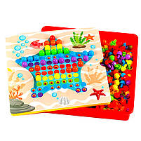 Мозаїка дитяча, 4FUN Game Club, 180 елементів, 12 картинок-шаблонів, кор 28*26*5см (24749), фото 2