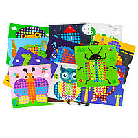Мозаїка дитяча, 4FUN Game Club, 180 елементів, 12 картинок-шаблонів, кор 28*26*5см (24749), фото 3