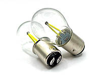 Лампа BAY15d(P21W+5W)A 12V LED 2xCOB+Glass white