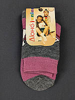 Детские махровые носки Дюна 20-22см серо-розовые 4в418