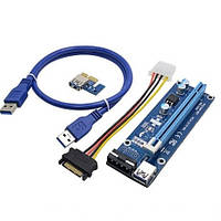 Райзер Riser PCI-Ex x1 to x16 Molex, 4-pin, Version 006, USB 0,6 м новий
