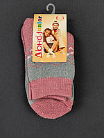Детские махровые носки Дюна 22-24см серо-розовые 4в418