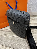 Сумка чоловіча lux Louis Vuitton LV, grey, фото 4