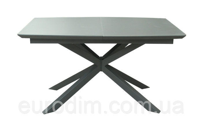 Стол обеденный раскладной стеклянный с МДФ серый сатин DAOSUN DT 888B, фото 2