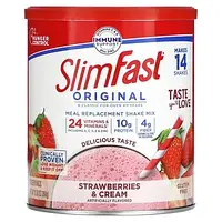 SlimFast, Original, коктейльная смесь-заменитель пищи, клубника со сливками, 364 г (12,83 унции)