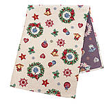 Доріжка раннер на стіл Новорічна 37x100 см., гобелен, фото 5