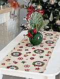 Доріжка раннер на стіл Новорічна 37x100 см., гобелен, фото 3