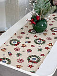 Доріжка раннер на стіл Новорічна 37x100 см., гобелен, фото 2