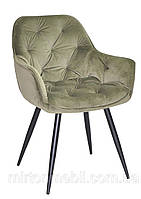 Кресло мягкое Chic (Шик) ткань Vel, зеленый (олива)