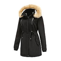 Парка зимняя женская куртка на меху черная