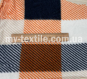 Полартек Фліс 180 см клетка ОПТ Помаранчевий з чорним