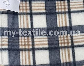 Полартек Фліс 180 см клетка ОПТ Сірий з бежевим