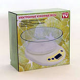 Кухонні ваги з Круглою чашею 5 kg батарейки в подарунок!, фото 3