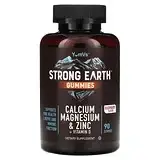 YumV's, Жевательные мармеладки Strong Earth, кальций, магний и цинк + витамин D, малина, 90 жевательных