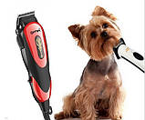 Професійна машинка для стриження тварин Gemei Австрія від мережі, у подарунок дві Розчиски ER 8956 OI, фото 5