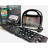 Гриль 4 в1 Rainberg з Німеччини (сендвічниця, гриль, ліщина, вафельниця) потужність 2200 вт КОД YU 569, фото 3