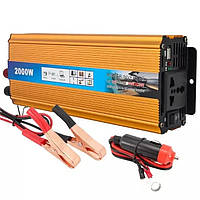 Інвертор напруги, 2000 вт 12/220 V 1 універсальна розетка Чиста Синусоїда