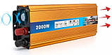 Інвертор напруги, 2000 вт 12/220 V 1 універсальна розетка Чиста Синусоїда, фото 4