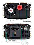 Інвертор напруги, 2000 вт 12/220 V 1 універсальна розетка Чиста Синусоїда, фото 6