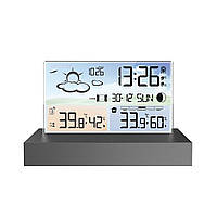 Стильная цифровая метеостанция FanJu FJ3396C с термометром, гигрометром,барометром три радиодатчика