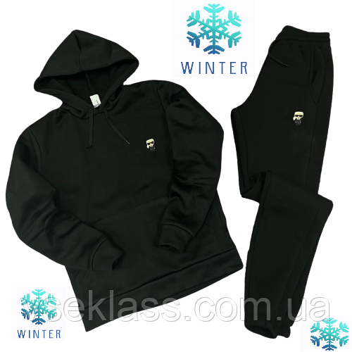 Зима Karl Lagerfeld чорний стильний чоловічий спортивний костюм на ...