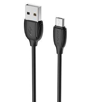 Мережевий зарядний пристрій Borofone BA68A + кабель Micro USB Black, фото 2