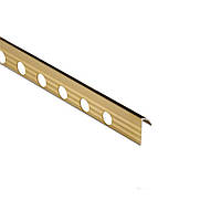 Профиль для плитки Алюсервис ПАС-1305 ПЛ25 внешний угол 27*11,7 мм 1,8 м золотой