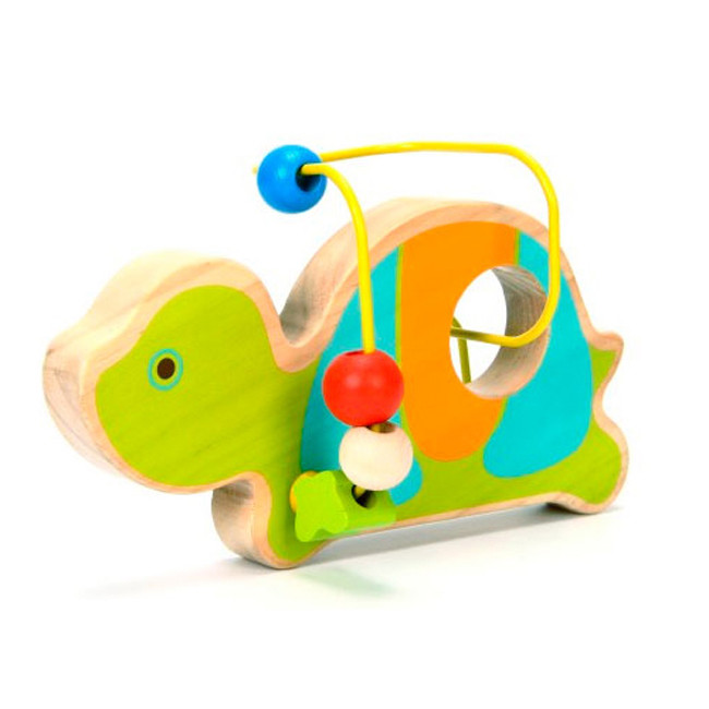 Дерев'яна іграшка Лабіринт з бус Черепаха МДІ LL126, фото 1