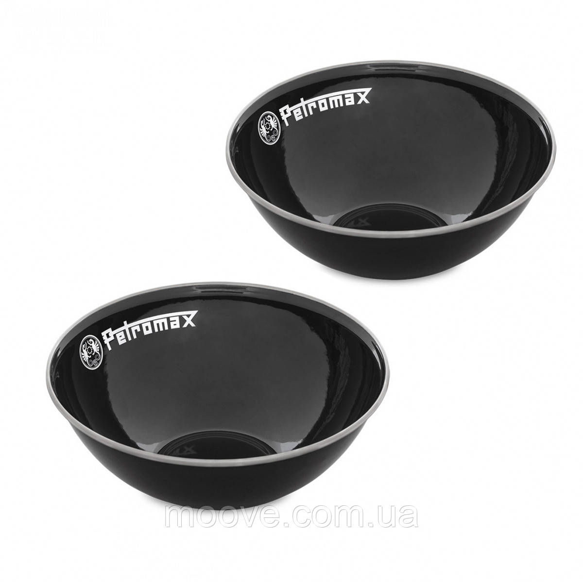 Petromax Набір мисок емальованих Petromax Enamel Bowls 1 л Чорний (2 шт)