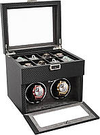 Автоматическая заводная коробка для часов 2+8 часов PU Leather Watch-Winder с бесшумными моторами,