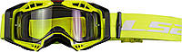 LS2 Aura Goggle Black Hi-Vis Yellow With Clear Visor